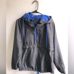 YOKI Vintage Lightweight Windbreaker Jacket W/ Cinched Waist & Drawstring Hood